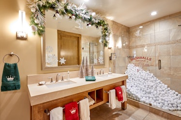 The Colorado Wyndham Hotel has one of the Hallmark Christmas movie-inspired rooms with a snowy theme...