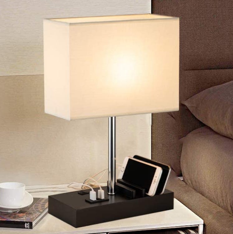 Briever Table Lamp with Charging Station