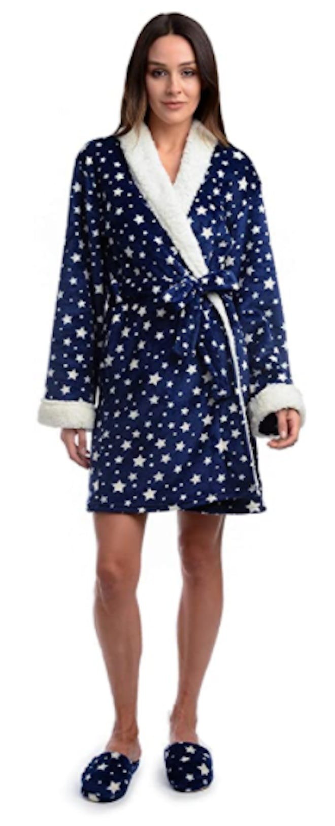 Body Candy Plush Bathrobe With Slippers 