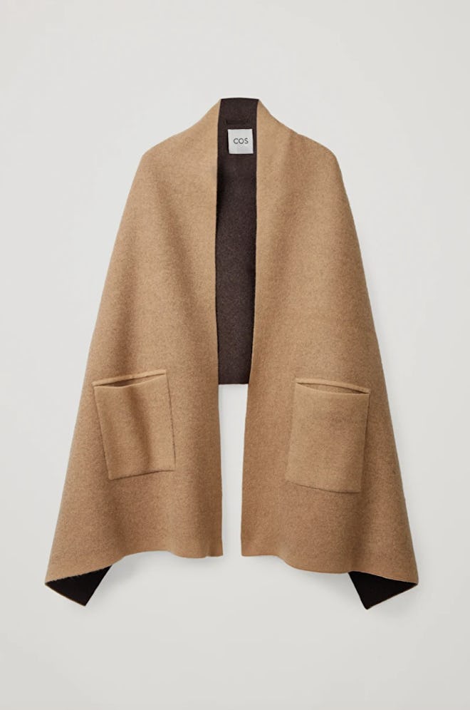 COS' wool knitted cape. 