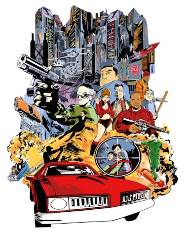 A collage of 'Grand Theft Auto III'