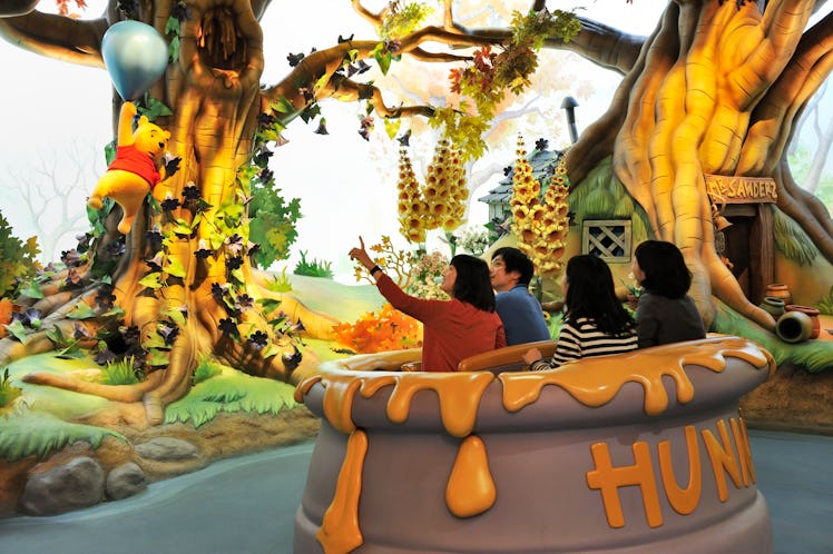 The Many Adventures of Winnie the Pooh ride in Hong Kong features a huge honey pot, making it perfec...