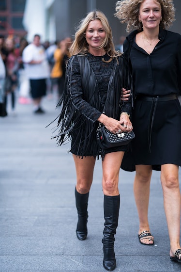 Kate Moss leaves the Longchamp show during New York Fashion Wee