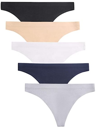 VOENXE Seamless Thong Underwear (5-Pack)