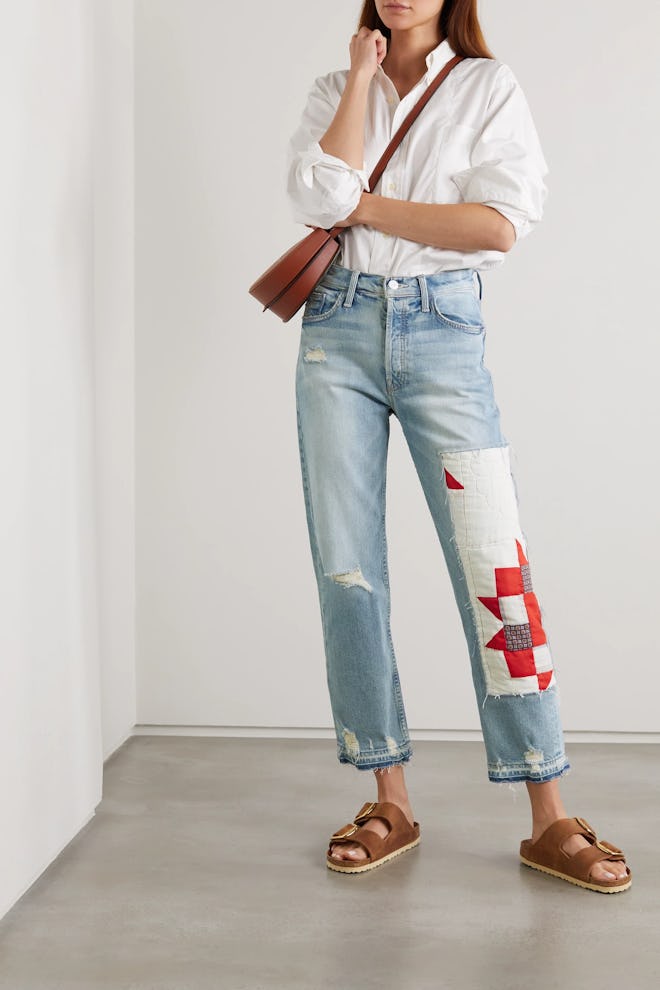 Baggy jeans: Carolyn Murphy The Tomcat Distressed Patchwork Jeans