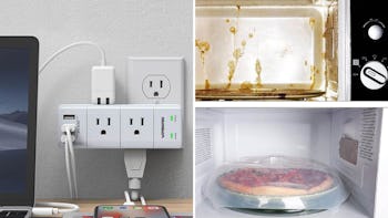 POWEREIVER Outlet Extender and the ROSERAIN microwave splatter cover