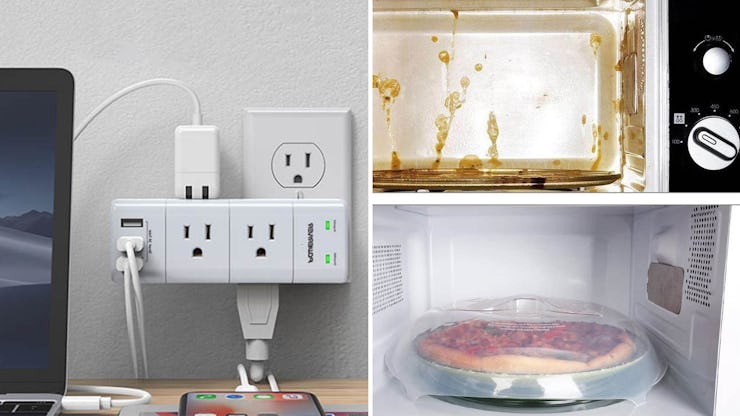 POWEREIVER Outlet Extender and the ROSERAIN microwave splatter cover