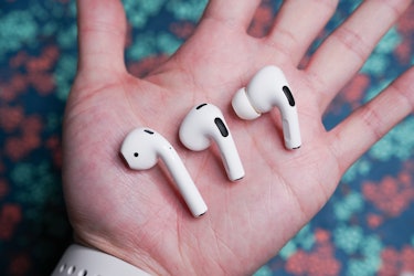 Size comparison: AirPods 2, AirPods 3, and AirPods Pro.