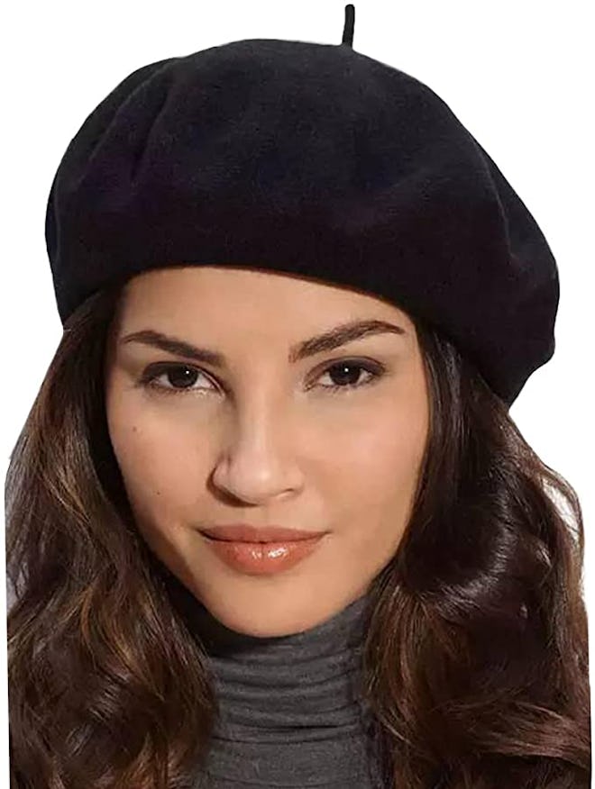 Gllutt Women Wool Beret Hat French Style Solid Color