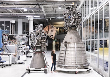 The first SpaceX Raptor vacuum engine, captured before it shipped from SpaceX’s factory in Californi...