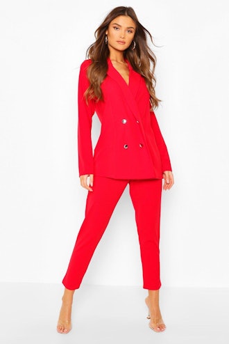 Double Breasted Blazer and Pants Suit Set