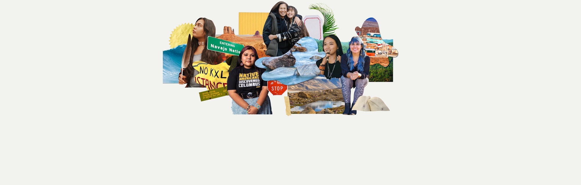 A collage with the indigenous youth leading the next generation of climate activists