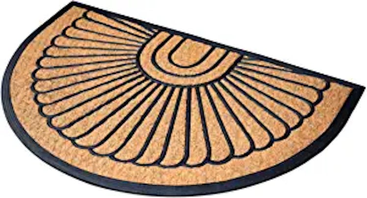 BIRDROCK HOME 24 x 36 Half Round Natural Coir and Rubber Doormat