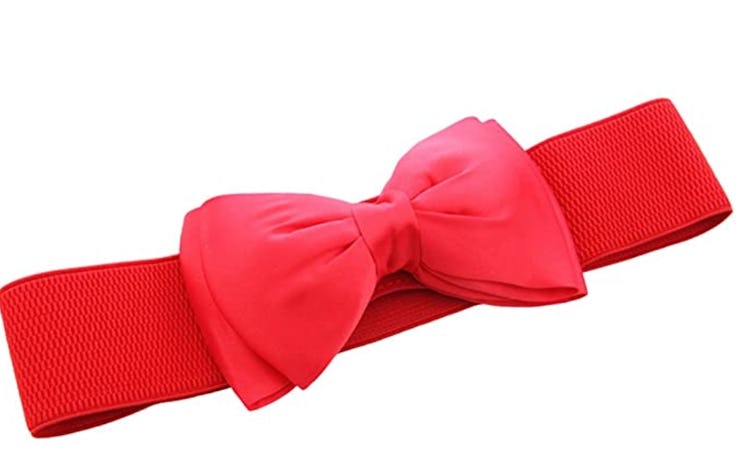 Bright red bow belt 