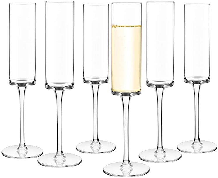 JYB&XY Crystal Champagne Flutes (6-Piece)