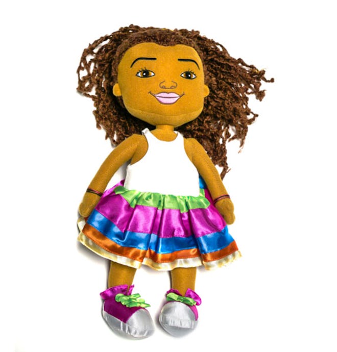 Princess Cupcake Jones plush doll product photo; plush doll with rainbow skirt; best gifts for 3-yea...