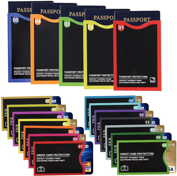 LotFancy RFID Blocking Sleeves (14 Credit Card Protectors and 5 Passport Holders)