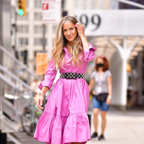 Sarah Jessica Parker on the set of "And Just Like That..." in New York City.  