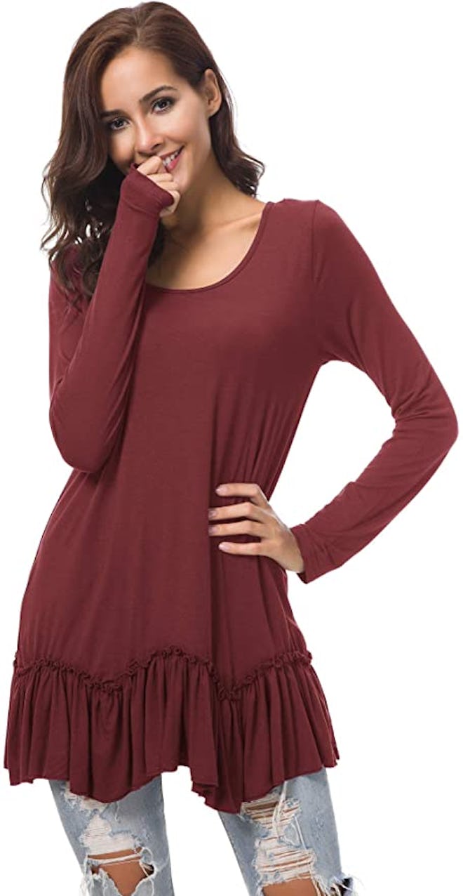 Urban CoCo Ruffled Hem Tunic Tee