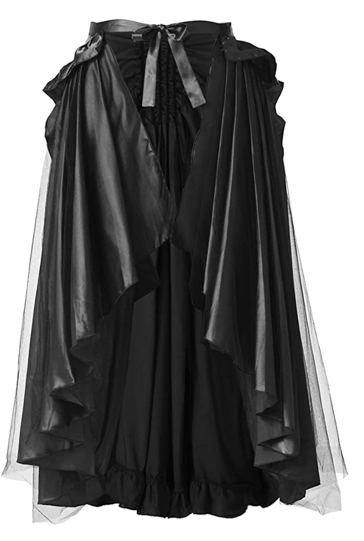 Black ruffled cape 