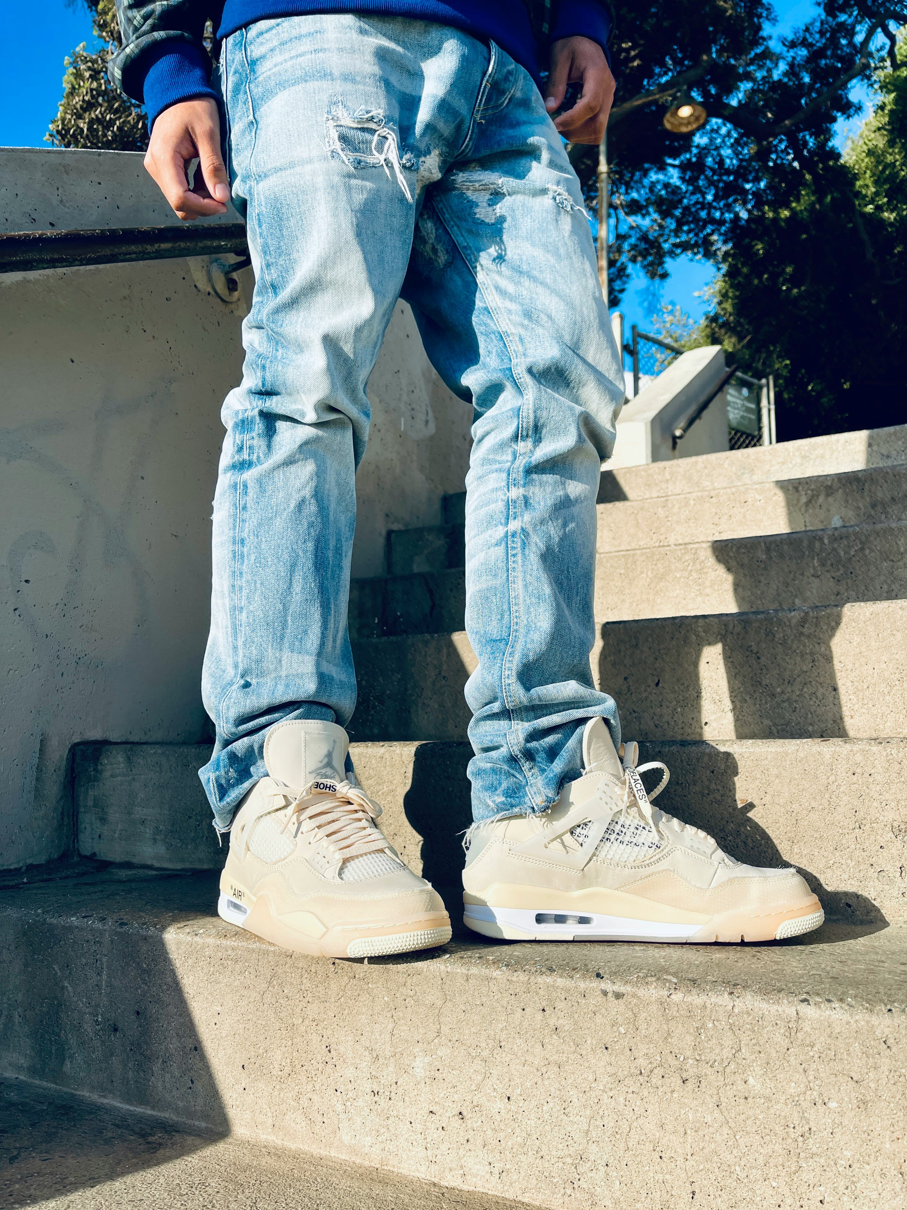 off white sail on feet