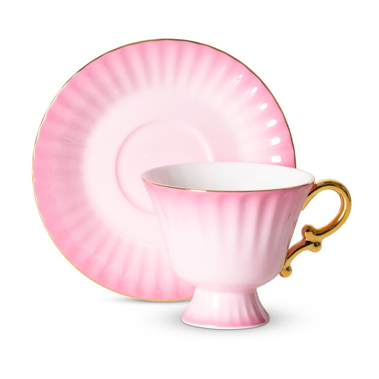 Ombre Opulence Cup And Saucer Pink 