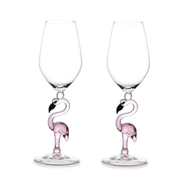 Creative Pink Flamingo Cocktail Martini Goblet Glass Cool Tableware Unique Bar Wine Set
