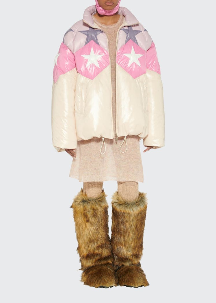 Colorblock Star Down Jacket