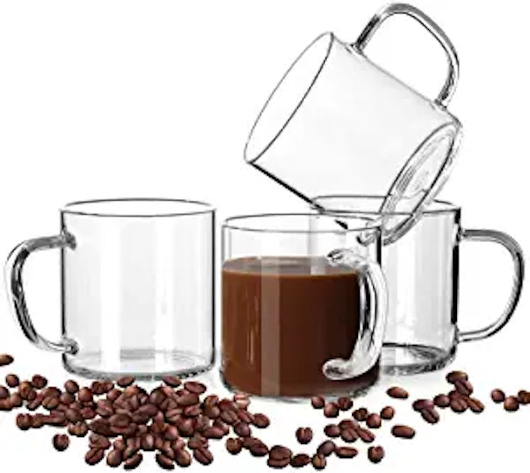 LUXU Glass Coffee Mugs (Set of 4)