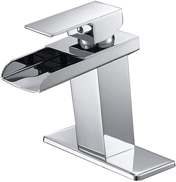 BATHLAVISH Waterfall Chrome Bathroom Faucet 