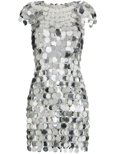 Paco Rabanne sequin chain-disc mini dress