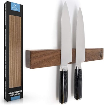 Zulay 11.75" Seamless Walnut Wood Magnetic Knife Holder