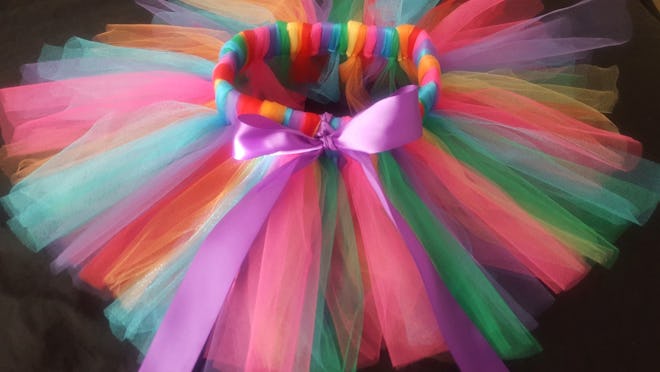 Product image of baby tutu skirt in rainbow colors