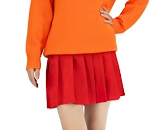 Amazon C-ZOFEK Women's Velma Cosplay Costume Pleated Mini Skirt