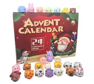 A toy filled advent calendar