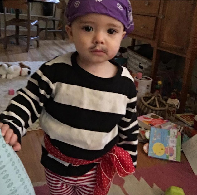 A pirate is one Halloween costume a mom came up with day-of. 