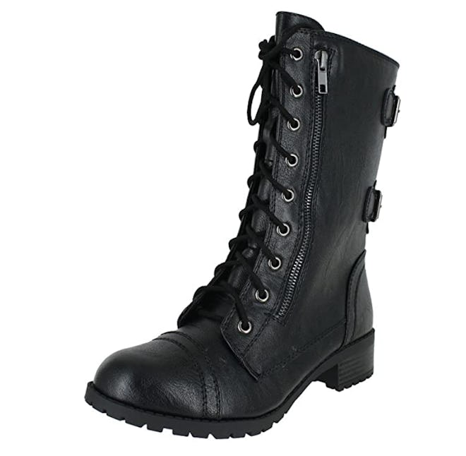 Amazon Soda Topshoe Dome Mid Calf Height Women's Military Combat Boots