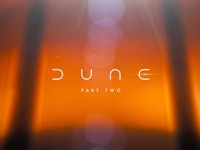An orange poster featuring the Dune Part Two title