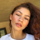 Zendaya no-makeup makeup selfie with curls