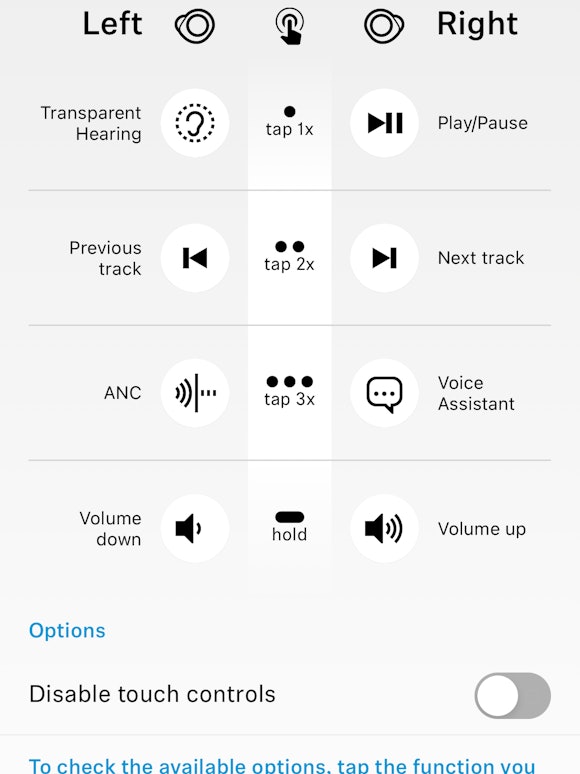 A screen shot from Sennheiser's audio app