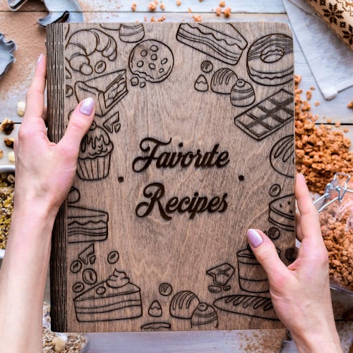 Enjoy The Wood Wooden Blank Recipe Book Binder