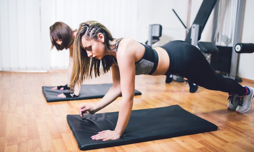 Another type of plank exercise is the up-down plank.