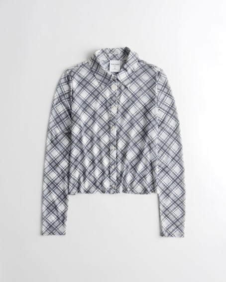 Social Tourist long-sleeve mesh button up for 2021 holiday collection