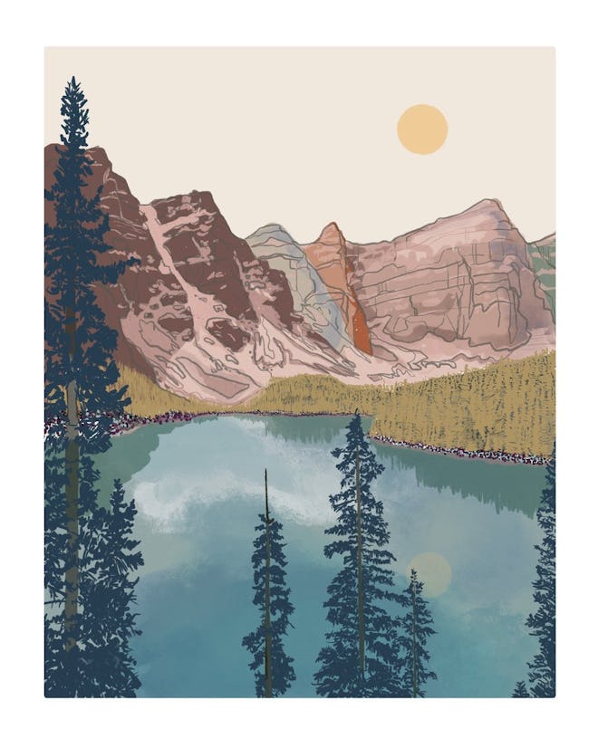 Banff (Lake Moraine) colorful art print