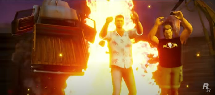 A screenshot from the new trailer for Grand Theft Auto: The Trilogy