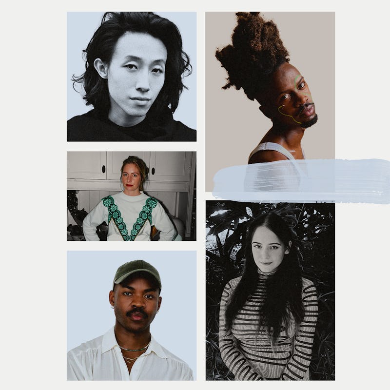 A collage with portraits of the 5 emerging fashion designers that are transforming the industry from...
