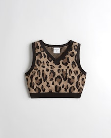 Social Tourist leopard sweater vest for 2021 holiday collection 