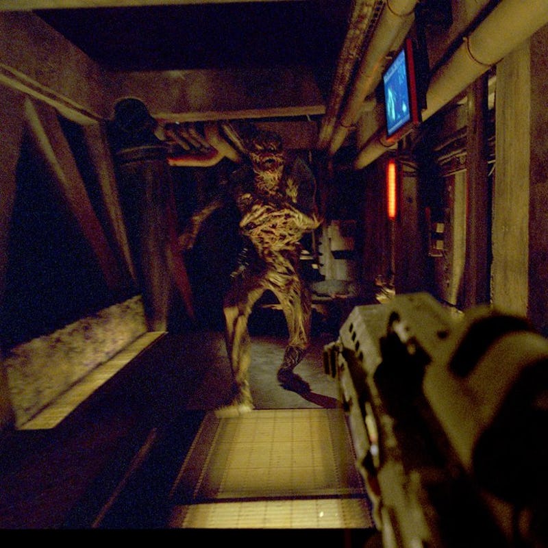 First-person POV screenshot from Doom movie