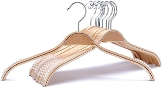 JS HANGER Non-Slip Wooden Hangers (10-Pack) 