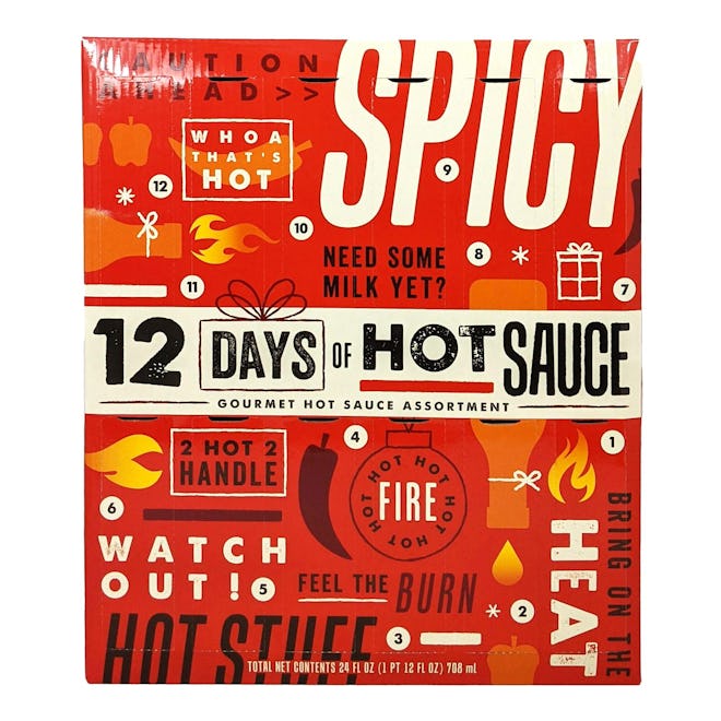 12 days of hot sauce in an advent calendar